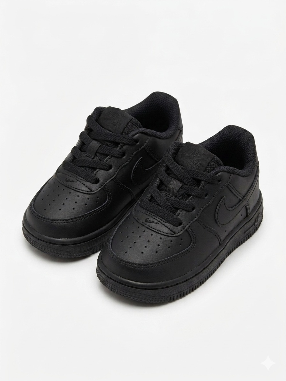 Kids All-Black Nike Air Force 1 Crib Bootie Sneakers